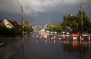 Road after storm damage