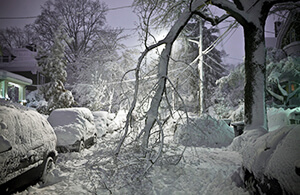 Street after severe snow storm